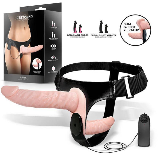 Batek Detachable unto G Double Strap-On Harness with Vibration Remote Control for dual stimulation and customized play