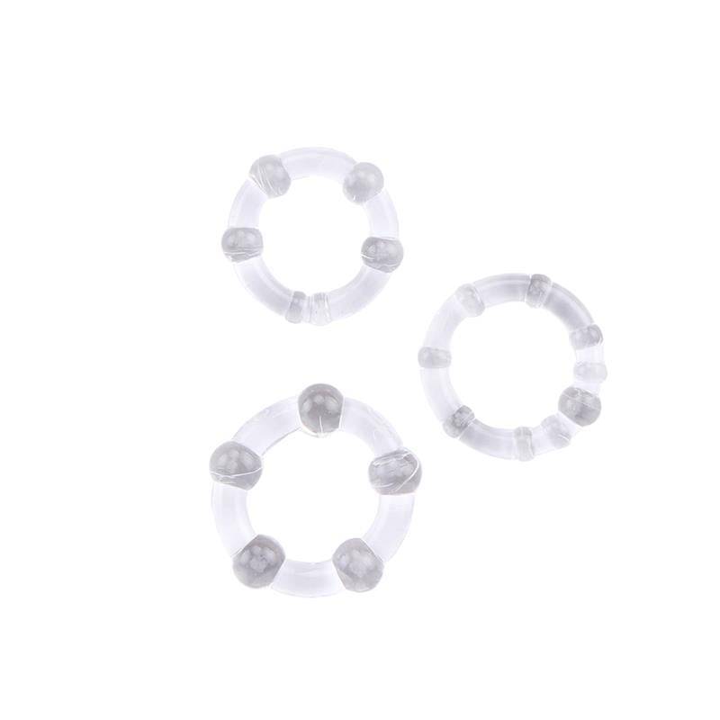 Beaded Cock Rings - Clear - secretsextoys.store