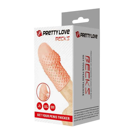 Becks Penis Sleeve packaging showing TPR sleeve for enhanced performance and lasting erections.