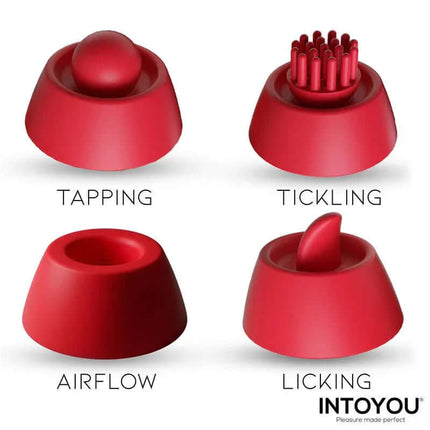 Beeny Stimulator with 4 Caps, Suction, Tapping, Tickling and Licking attachments by INTOYOU