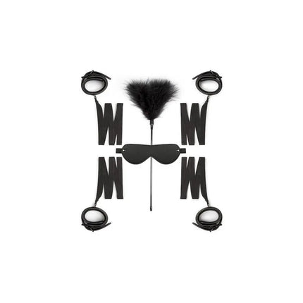 Beginners Bondage - Fntasy Kit with handcuffs, ankle cuffs, eye mask, and tickler.