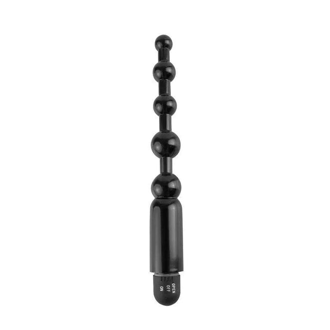 Beginners Power Beads Black silicone anal beads for beginners, unisex design, phthalates-free, controlled progression toy.
