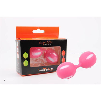 Ben Wa Balls Silicone 10.3 cm Pink - packaging and product display