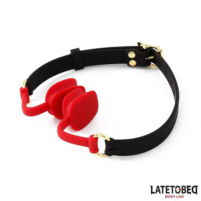 Bendable Force Mouth gag in black and red from LATETOBED, offering flexibility and adjustable fit for personalized comfort.