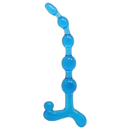 Bendy Anal Beads for Pleasure - Blue flexible body-safe toy with bendable beads for gentle progressive sensations in adult play.