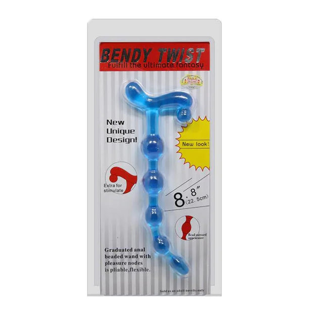 Bendy Anal Beads for Pleasure - Blue flexible anal toy packaging