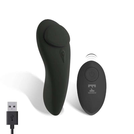 Bengi black remote control panty stimulator with wireless controller and USB charging cable by Tardenoche