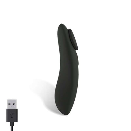 Bengi black liquified silicone remote control panty stimulator with ergonomic unibody design and USB rechargeable cable