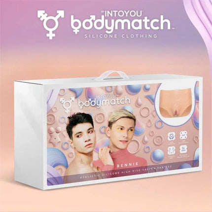 Packaging of Bennie Realistic Vagina and Anus Panties Liquid Silicone Size S by Bodymatch.