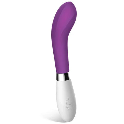 Benty Vibe Silicone Purple ergonomic vibrator with angled tip for G-spot stimulation, made from premium body-safe silicone.