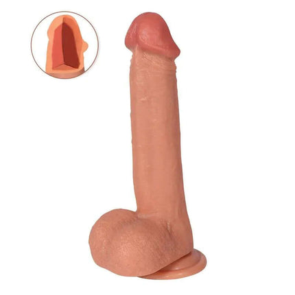 Bill Dildo Dual Layer Silicone 8.66, realistic silicone dildo with dual-layer design, featuring lifelike texture and durable support.