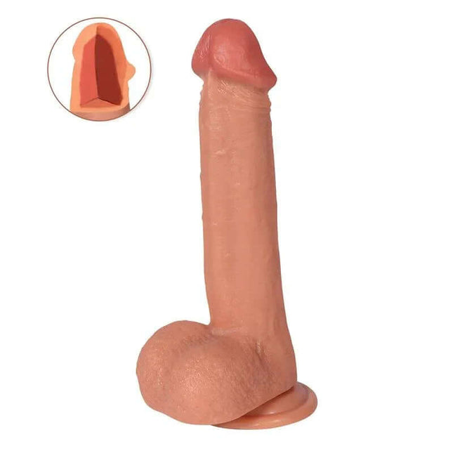Bill Dildo Dual Layer Silicone 8.66, realistic silicone dildo with dual-layer design, featuring lifelike texture and durable support.