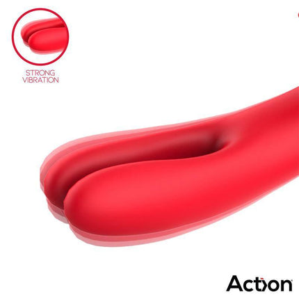 Bilma Vibe with Brushing Clit Stimulator and Alternating Function in red, showcasing strong vibration and multi-action design.