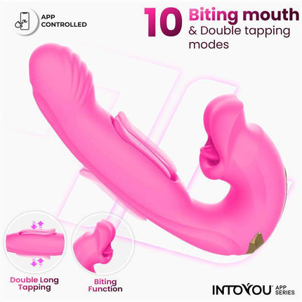 Bimby Biting and Double Tongue Tapping Vibrator with App at Intoyou® App Series, featuring 10 modes and app control.