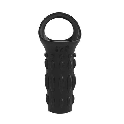 Black Penis Sleeve 11.5 cm, textured TPE design for enhanced pleasure and prolonged erections, flexible and snug fit, product image