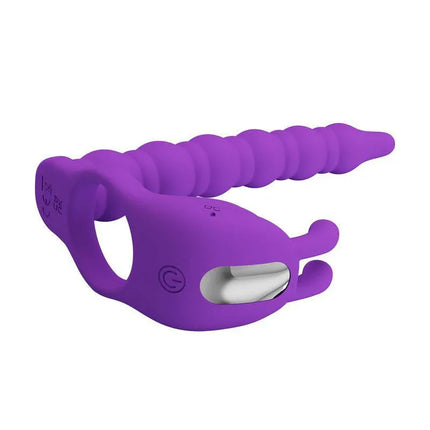 Purple Blackney Vibrating Penir Ring with 7-function vibrator designed for enhanced pleasure and performance.