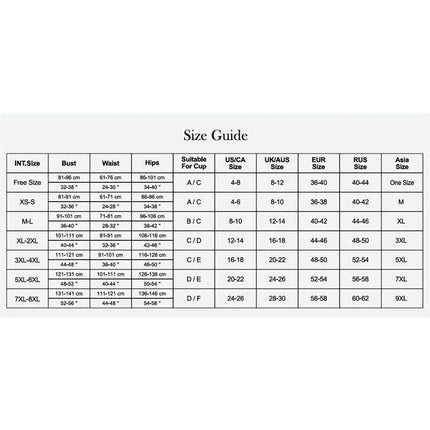 Size guide for Blanca Teddy Red lingerie, featuring measurements for bust, waist, hips, and cup sizing for various international sizes.