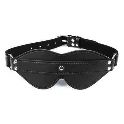 Blindfold with Strap Adjustable from Latetobed BDSM Line, sleek black design with buckle for secure fit.