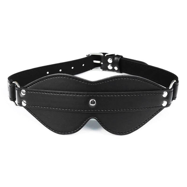 Blindfold with Strap Adjustable from Latetobed BDSM Line, sleek black design with buckle for secure fit.