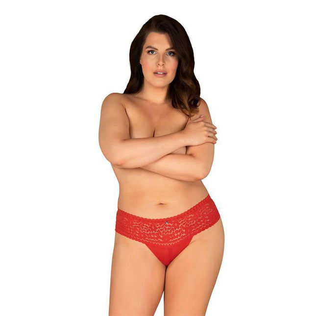 Blossmina Panties in fiery red, original print lingerie for confident style and comfort.