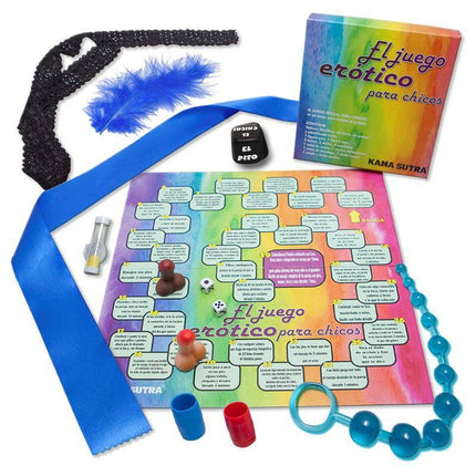 Board Game Erótico para Chicos Erotic for Boys with accessories and colorful board setup