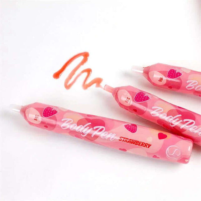 Body Pen Strawberry Flavor - edible pen with sweet strawberry taste for intimate exploration, with fun and precise application.