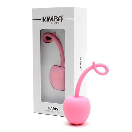Bola Kegel en Forma de Manzana Paris Rosa Claro for pelvic floor strengthening and intimate wellness, shown in packaging.