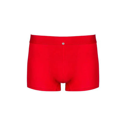 Boldero Boxers by Obsessive in vibrant red with premium comfort and distinctive design featuring a back transparent cutout.
