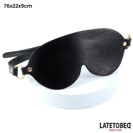 Blindfold from Bondage Kit with 8 Pcs with Storage Bag, part of Latetobed BDSM Line featuring elegant gold detailing and secure comfort.