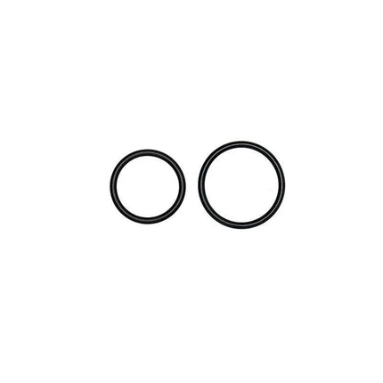 Bondage Play Rubber Cock Ring dual-ring set for enhanced erections and versatile intimate play, two sizes shown on a white background.