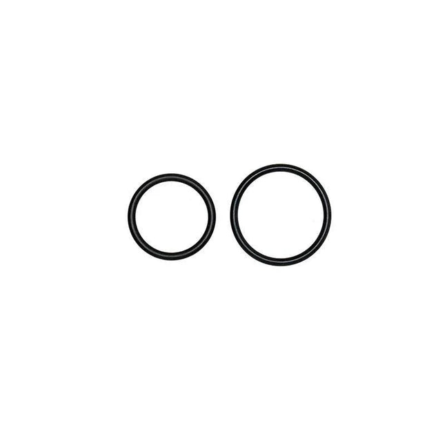 Bondage Play Rubber Cock Ring dual-ring set for enhanced erections and versatile intimate play, two sizes shown on a white background.