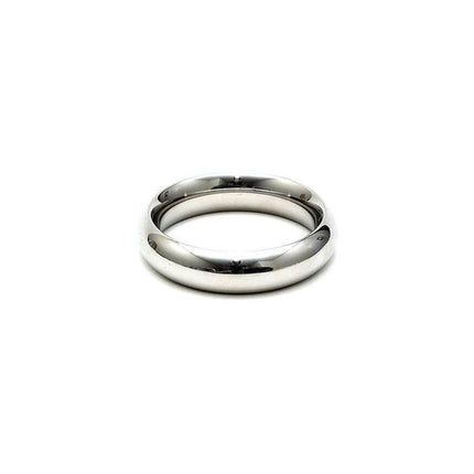 Bondage Play Steel Cock Ring, silver-plated, durable and stylish, designed to enhance pleasure and sustain erections.