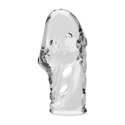 Booker Penis Sleeve transparent TPR sleeve for enhanced performance and lasting pleasure.