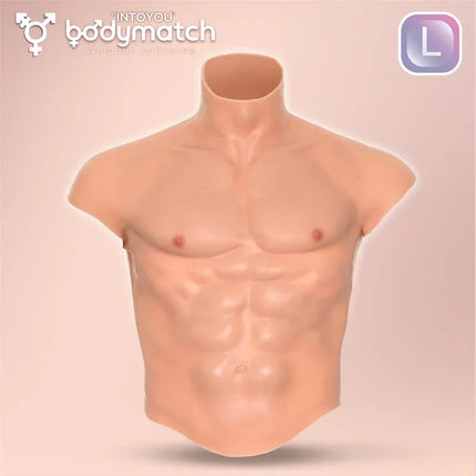 Boomax Hyper Realistic Muscle Suit Liquid Silicone Size L, Bodymatch silicone product for authenticity and comfort.