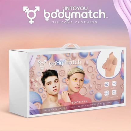 Booskin Realistic Breast Form D Cup Liquid Silicone package from Bodymatch