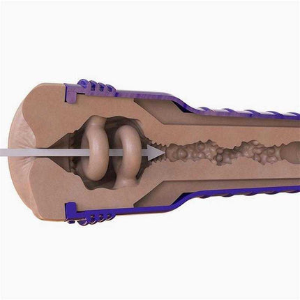 Boost Blast Masturbator Anus cutaway view showing textured interior for enhanced pleasure and lifelike experience.