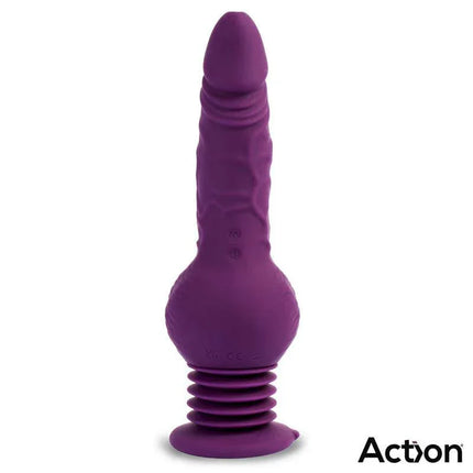 Booster Ultra Jet Thruster Vibrator with Powerfull Suction Cup in purple with a semi-realistic design and independent motors for pleasure.