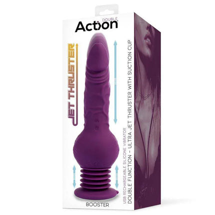 Booster Ultra Jet Thruster Vibrator with Powerfull Suction Cup packaging showing semi-realistic design and double action features