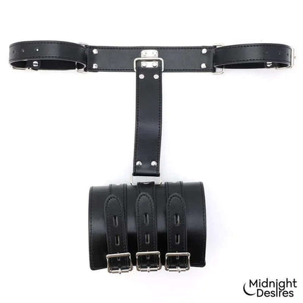 Bound Arm Restraint Set made from vegan leather with adjustable straps for comfortable, secure fit in bondage play.