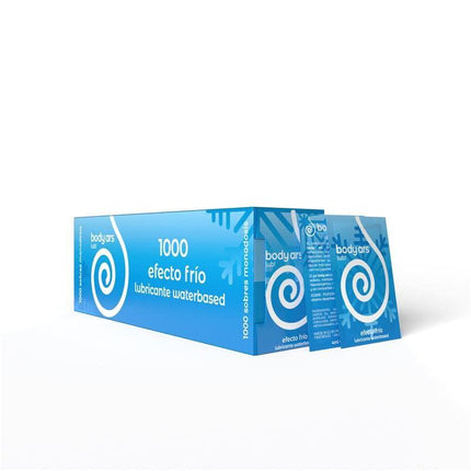 Box of 100 Single-Use Cold Effect Gel - water-based lubricant providing a cooling sensation for enhanced intimate pleasure.