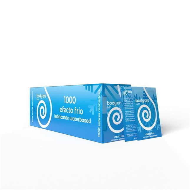 Box of 100 Single-Use Cold Effect Gel - water-based lubricant providing a cooling sensation for enhanced intimate pleasure.