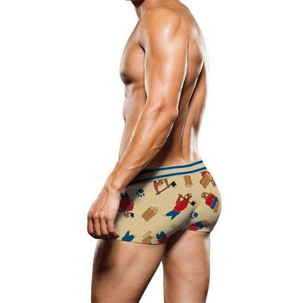 Man wearing Boxer Lumberbear with durable polyester blend design for everyday comfort and flexible fit.