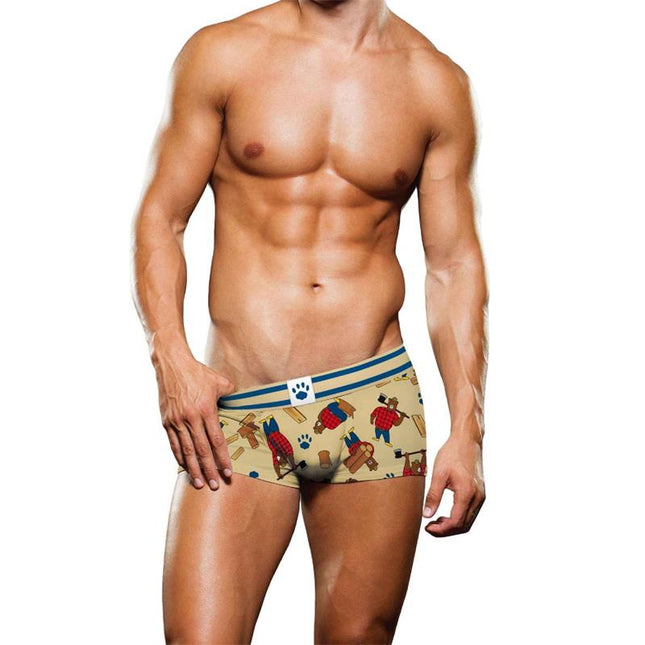 Boxer Lumberbear boxers featuring durable polyester blend, showcasing comfort and flexible fit for everyday wear.