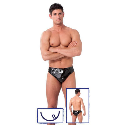 Boxer with Plug Inside Latex, premium natural latex design, European craftsmanship, snug fit, daring intimate wear.