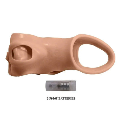 Brad Vibrating Penis Sleeve with 3 F936F batteries for enhanced pleasure and firmer erection.