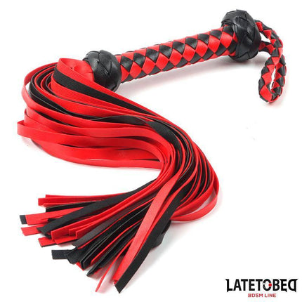 Braided Flogger 49 cm with red and black tails from Latetobed BDSM Line