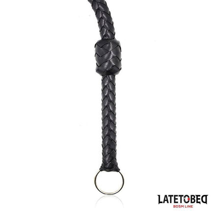 Braided Whip Black 116cm by LATETOBED, featuring a black braided design with enhanced grip, 116 cm length, and lightweight construction.
