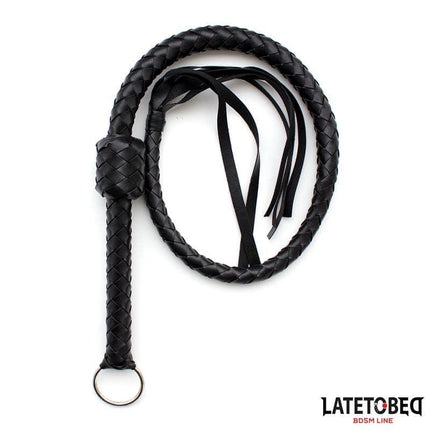 Braided Whip Black 116cm, designed for precision and control, featuring a lightweight braided construction from LATETOBED.
