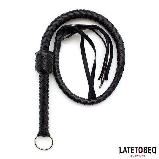 Braided Whip Black 116cm, designed for precision and control, featuring a lightweight braided construction from LATETOBED.