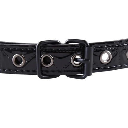 Close-up of the Breathable Gag Ball Sapphire Vegan Leather showcasing adjustable buckle design for secure fit.